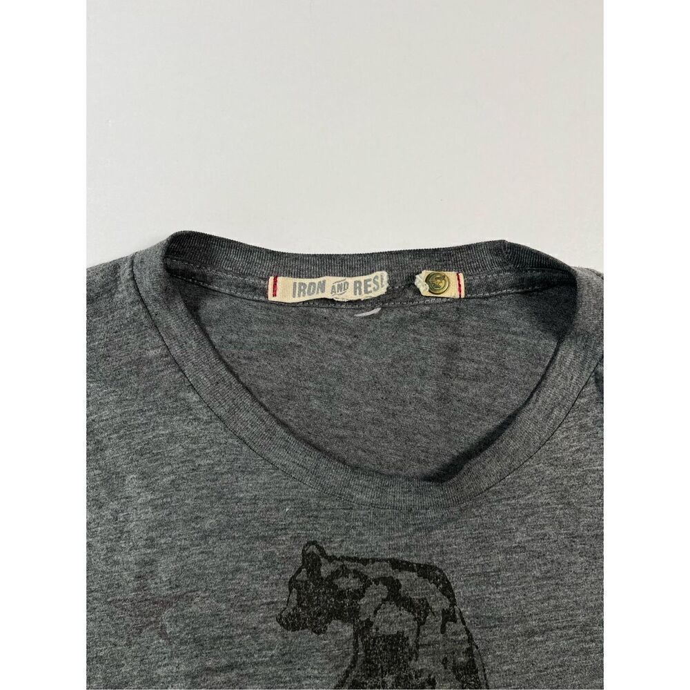 Iron & Resin Moto Bear Tee Riding Motorcycle Grey Short Sleeve Men's Size Medium - Picture 3 of 9